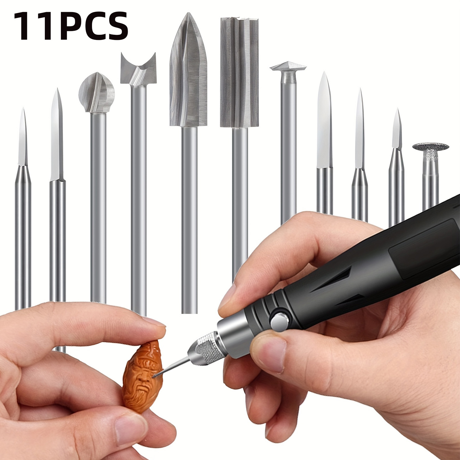 Wood Chisel Set - 11PCS HSS Graveren Boren Set 1/8